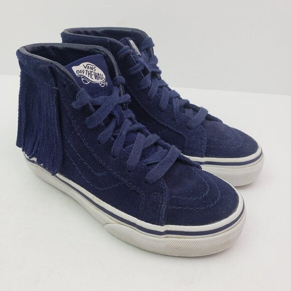 Vans Other - Vans Sk8-Hi Moc Suede Tassel Toddler Girls Size 12.5 Blue Skate Sneaker Shoes